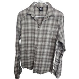 Under Armour Mens Tradesman Flex Flannel Shirt Gorpcore Gray Plaid Snap Size M